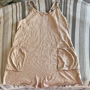 New In  Casual Beige Pocket Romper | Women’s Medium
